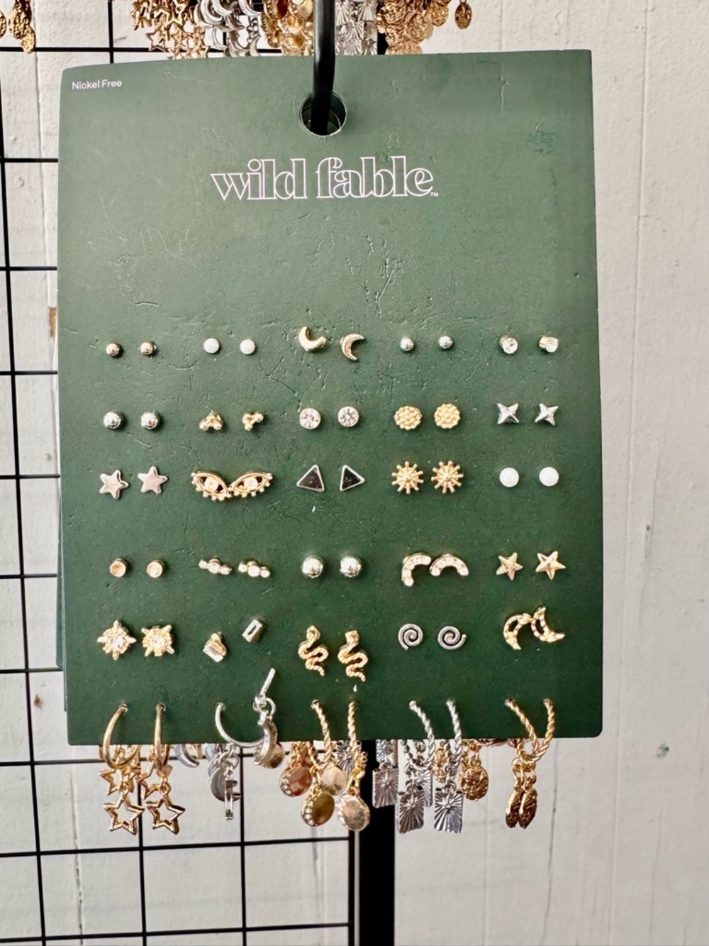 wild fable Gold Mixed Stud & Hoop Earring Set